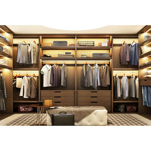 SYBELL Système d'étagères de placard en bois en forme de U avec finition en mélamine, placard walk-in, garde-manger walk-in, placards pour la chambre - Product Image 2