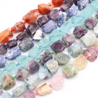 Manik-manik Batu Kristal Alami Amazonite Citrine Lapis Rose Quartz 16-30mm, Bentuk Tidak Beraturan, Kualitas Tinggi, Amethyst Kristal Kasar