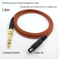 Penggantian kabel audio untuk AKG Q701, K271, K702, K712, K171, K240S, K371 MINI XLR Cannon Head kabel headphone