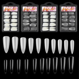 100 unids/caja transparente sin costuras <span class=keywords><strong>uñas</strong></span> postizas cobertura completa puntas de <span class=keywords><strong>uñas</strong></span> postizas corto en forma de T pegatina completa <span class=keywords><strong>para</strong></span> <span class=keywords><strong>manicura</strong></span> de <span class=keywords><strong>uñas</strong></span> - Product Image 3