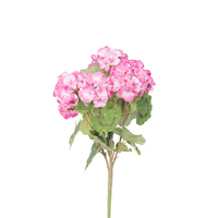 Bunga buatan berkualitas baik Geranium Bush Faux germaniums bunga sutra tanaman luar ruangan germanium merah muda