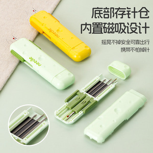 Needle Threader With Magnetic Needle Holder <b>For</b> Hand <b>Sewing</b> Green And Yellow ABS <b>Material</b> 3 In 1 Multifunctional <b>Sewing</b> Tool - Product Image 1
