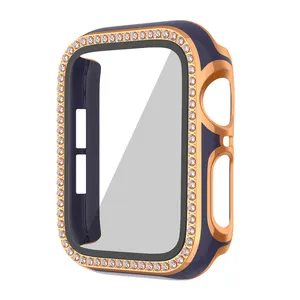 Hard PC Case with Tempered glass screen protector for apple watch series 44mm 40mm