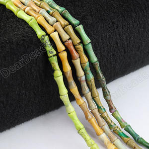 Cuentas de Piedra de Bambú Natural de 5 mm x 12 mm, Cuentas de Cristal de Ágata de Encaje de Jaspe Aqua Terra para la Fabricación de Joyas - Product Image 2