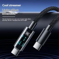 Câble USB Type-C vers C avec affichage numérique LED, charge rapide PD 240W, tressé en nylon, cuivre pur pour mobile et ordinateur portable