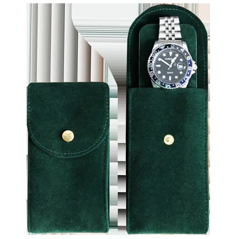 Sac de rangement de bijoux de voyage personnalisé pour Rolex LOGO personnalisé noir vert OEM luxe cadeau Velert pochettes de montre