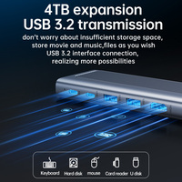 Hub USB C 6 en 1 avec sortie USB 10 Gbps, HDTV 4K 60 Hz, PD100W, adaptateur multi-ports, station d'accueil pour ordinateur portable, tablette
