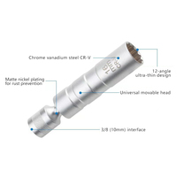 Ensemble d'outils de réparation de voiture à joint universel magnétique flexible de 3/8 "adaptateur de clé à douille de bougie d'allumage 14mm1 6mm