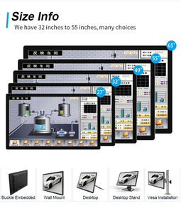Custom 15 21.5 24 27 32 Inch 1080p High Brightness Rugged Panel Wall Mount Ips Tft <strong>Lcd</strong> Touch Screen Industrial <strong>Monitor</strong> - Product Image 4