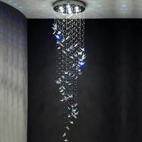 Lustre en cristal moderne personnalisé de haute qualité lumière suspendue en forme de papillon de luxe pour restaurants pendentif long suspendu créatif