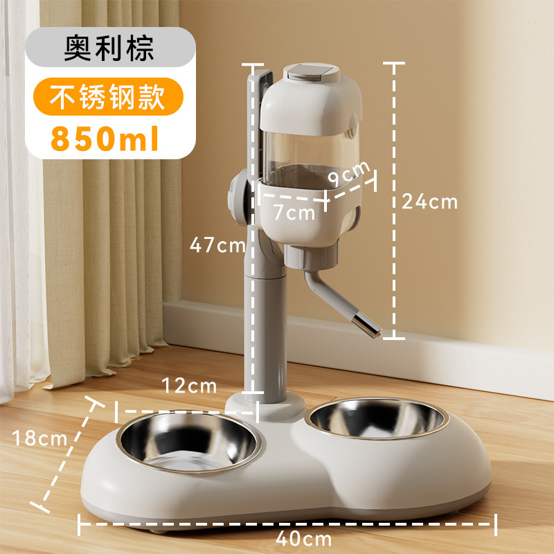 Ollie marron double bol inox