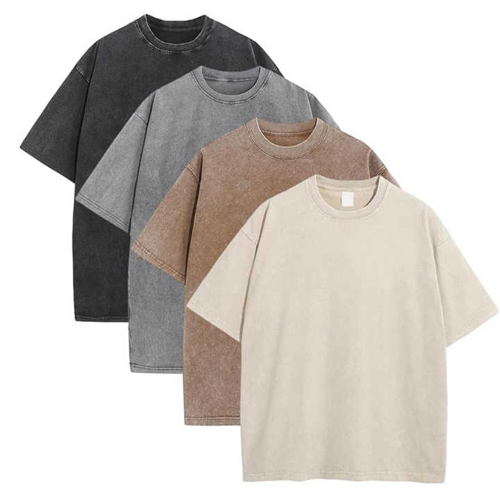 Setwell Vintage Oversized T-Shirts For Men & Women - 100% Cotton Heavyweight Washed Tee, Unisex Loose Fit Crewneck