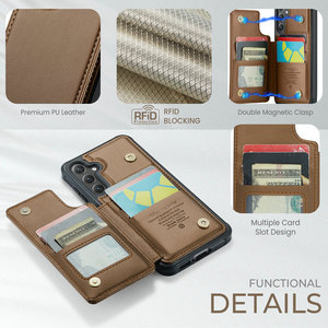 2025 produits de livraison directe pour <span class=keywords><strong>Samsung</strong></span> S25 ultra S24 FE S23 S22 S21 étui portefeuille RFID cuir de téléphone portable pour <span class=keywords><strong>Samsung</strong></span> S24 FE étui - Product Image 4