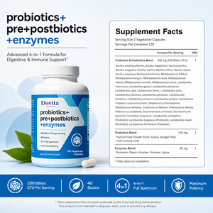 Cápsulas de Probióticos OEM Synbiotic 50 Mil Millones de UFC con Fibra Prebiótica para la Salud Intestinal, Sin OMG, Veganas, Venta al por Mayor, B2B - Product Image 2