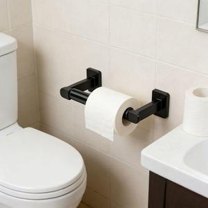 Accessoires de salle de bain modernes et élégants, installation facile, porte-<span class=keywords><strong>papier</strong></span> toilette télescopique en alliage de zinc, noir, vente flash - Product Image 1