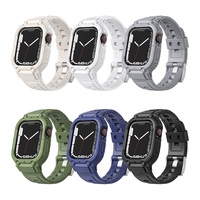 Boîtier de montre intelligente 42 mm avec bracelet serti de pierres et moissanite, et bracelet en cuir pour GShock Apple Series 10 iPhone