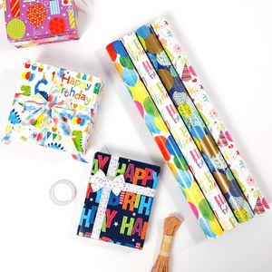 High Quality Disposable Coated 80g <b>Birthday</b> Art <b>Paper</b> 43*300cm Gift Luxury Custom Packaging <b>Wrapping</b> <b>Paper</b> - Product Image 1