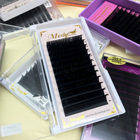 Tray Ekstensi Bulu Mata Private Label Grosir J B C CC D DD L Curl Dengan Kotak Kemasan Bulu Mata Custom