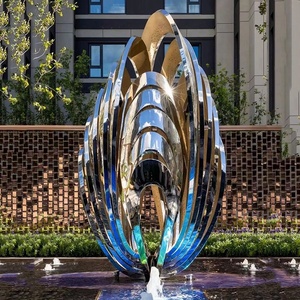 Santa ROSA trang trí kích thước lớn làm bằng tay thống nhất chủ đề thép không gỉ điêu khắc cho ngoài trời - Product Image 2