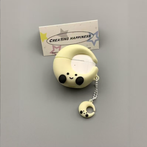 Encantadora y elegante funda de silicona con diseño de Luna y estrella de dibujos animados en 3D para Apple Airpods 4 - Product Image 4