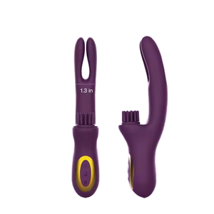 Drievoudig krachtige motor oplaadbare konijnvibrator G-spot clitoris tepelstimulator clitorale kietelende siliconen masturbatie-apparaat model - Product Image 2