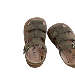 Sandalias de Verano para Niñas, Estilo Coreano, Tejidas, con Suela Suave Antideslizante, Punta Cerrada, para Bebés y Niñas Pequeñas, Modernas y de Color Sólido - Product Image 5