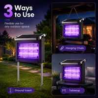 Trampa de luz Uv portátil y desmontable, Zapper de insectos, luz LED solar para exteriores con repelente de mosquitos para jardín de granja