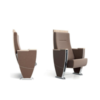Chaise d'auditorium en aluminium personnalisée avec tablette d'écriture pour école, conférence, salon – Siège de théâtre rembourré en tissu – Vente en gros