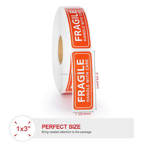 500 nhãn <span class=keywords><strong>2x3</strong></span> inch mong manh cảnh báo vận chuyển Nhãn dán nhãn cuộn không thấm nước nhà máy mong manh nhãn cho xuất khẩu bao bì-miễn phí - Product Image 5