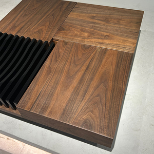 Modern Multifunctional Storage Center <strong>Table</strong> Extendable Square <strong>Walnut</strong> <strong>Coffee</strong> <strong>Table</strong> for Rustic Easy Assembly Home Furniture Metal - Product Image 5