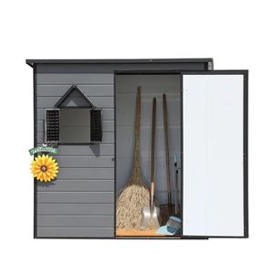 6x4 Pent Insula ted Garden Shed Vielseitiger Stauraum-Lagers chuppen mit doppelten Schiebetüren Anpassbarer Gartens chuppen aus Metall - Product Image 4