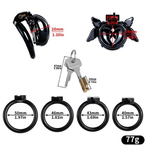 Jaula para Pene con Diseño de Alas de FRRK y Sello, Jaula de Castidad Masculina de Resina ABS, Dispositivo de Castidad BDSM, Candado de Castidad para Hombres, Juguetes Sexuales - Product Image 2
