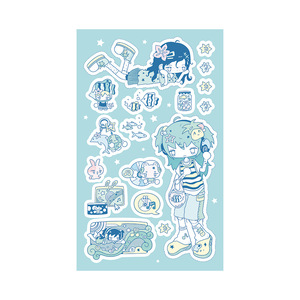 1 tấm phong cách Hàn Quốc Retro mùa hè cô gái nhân vật dán dễ thương phim hoạt hình guka tay tài khoản tự làm - Product Image 5