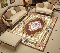 Tapis imprimés par transfert de chaleur épais et antidérapants en polyester floral moderne pour tapis persan de salon