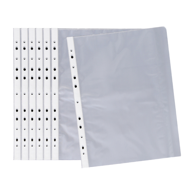 Two-Pocket Office Folder With 11 Holes A4 Shape PP Material for Documents in School or Office Use Inner Sheet Protector