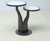 Table basse d'appoint moderne haut de gamme personnalisée en acier inoxydable pour salon et jardin avec double plateau