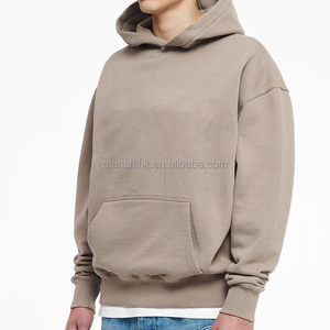 เสื้อฮู้ดผ้าคอตตอนแบบไม่มีสายสำหรับผู้ชายเสื้อแบบสวมศีรษะแนวสตรีทแวร์ผ้าเฟรนช์เทอร์รี่วินเทจออกแบบได้ตามต้องการโลโก้ได้100% - Product Image 1