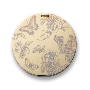 Unique Design New Style Hot Souvenir Metal <b>Compact</b> Engraved Laser Logo Gold Plated <b>Compact</b> <b>Mirror</b> - Product Image 1