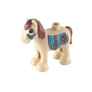 Figurine de cheval Lego, accessoire de blocs de construction pour enfants de 4 à 7 ans, jouet pour garçons, minifigurine avec design de selle - Product Image 1