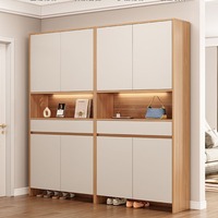 Meuble à chaussures en bois de style moderne, grande capacité, design à panneaux, pour entrée, séparateur de salon, usage domestique, non pliable