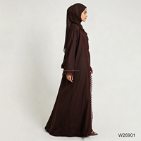 Nouvelle Collection 2026 : Ensemble Abaya Ouverte 3 Pièces Haut de Gamme avec Détails en Dentelle, Conception Personnalisée pour Femme, Spécial Aïd et Ramadan