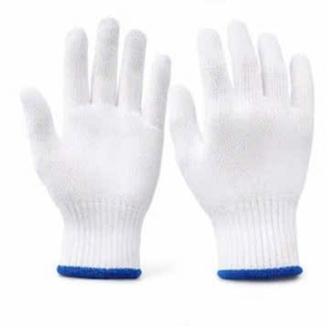 Viet Nam CVC Bleached <b>White</b> Cotton Gloves Seamless Knit 7G 10G Elastic Cuff Anti-Chemical Powder-free Cleanroom Food Handling - Product Image 6
