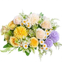 Fleurs artificielles en soie Marguerites et Roses Parfum Printanier Bouquet de Mariage Fait Main Accessoires Photo Décoration Porte & Cheveux Hortensia