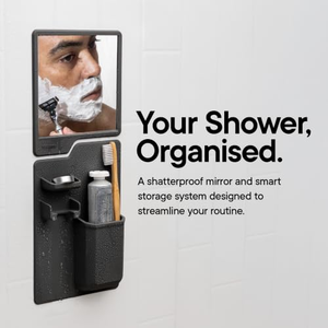 Support mural en silicone pour dentifrice et rasoir, organisateur de salle de bain étanche, porte-brosse à dents, ensemble miroir - Product Image 2