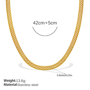 Mesh Woven Stainless Steel Necklace & <b>Bracelet</b> <b>Set</b> Hollow Watchband Style Women Jewelry - Product Image 2