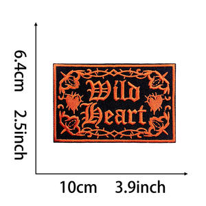 Parche Bordado con Letras Góticas Vintage, Nunca Domado, Espíritu Libre, Corazón Salvaje, Alma Rebelde, Aplique Termoadhesivo o para Coser - Product Image 3