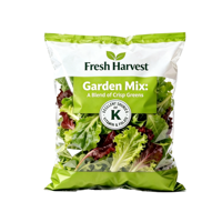 Sacs d'emballage personnalisés pour salades avec fenêtre transparente pour légumes frais et feuilles vertes – Vente en gros