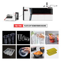 Machine de préparation de gobelets en plastique rouge PP/PET/PS/PVC entièrement automatique avec servomoteur, certifiée CE