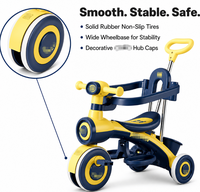 Tricycle 3 roues pour enfant de 2 à 4 ans, tricycle bébé 3 en 1, poussette vélo, tricycle enfant de haute qualité