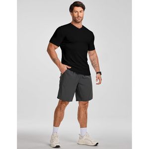 Camiseta Deportiva de Manga Corta con Cuello en V para Hombre FOXA, de Secado Rápido, Tejida, Ajustada, para Gimnasio y Entrenamiento - Product Image 2